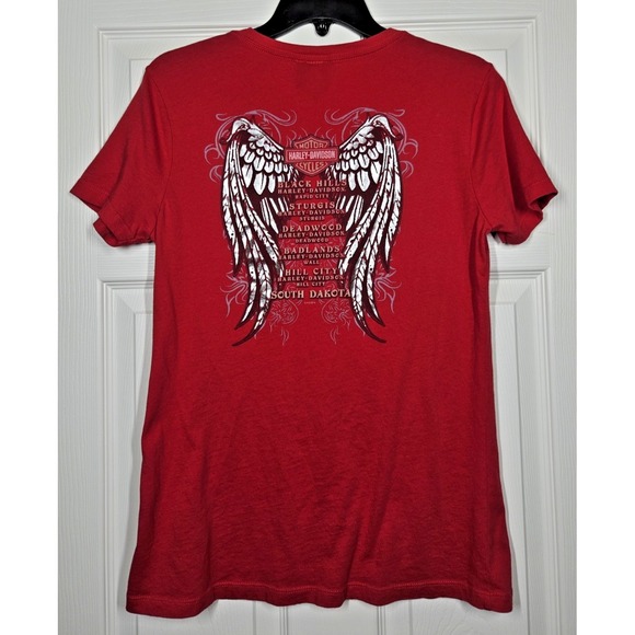 Harley-Davidson Tops - Harley-Davidson T-Shirt 2015 Sturgis 75th Annual Women's XL Red Wings Rally USA